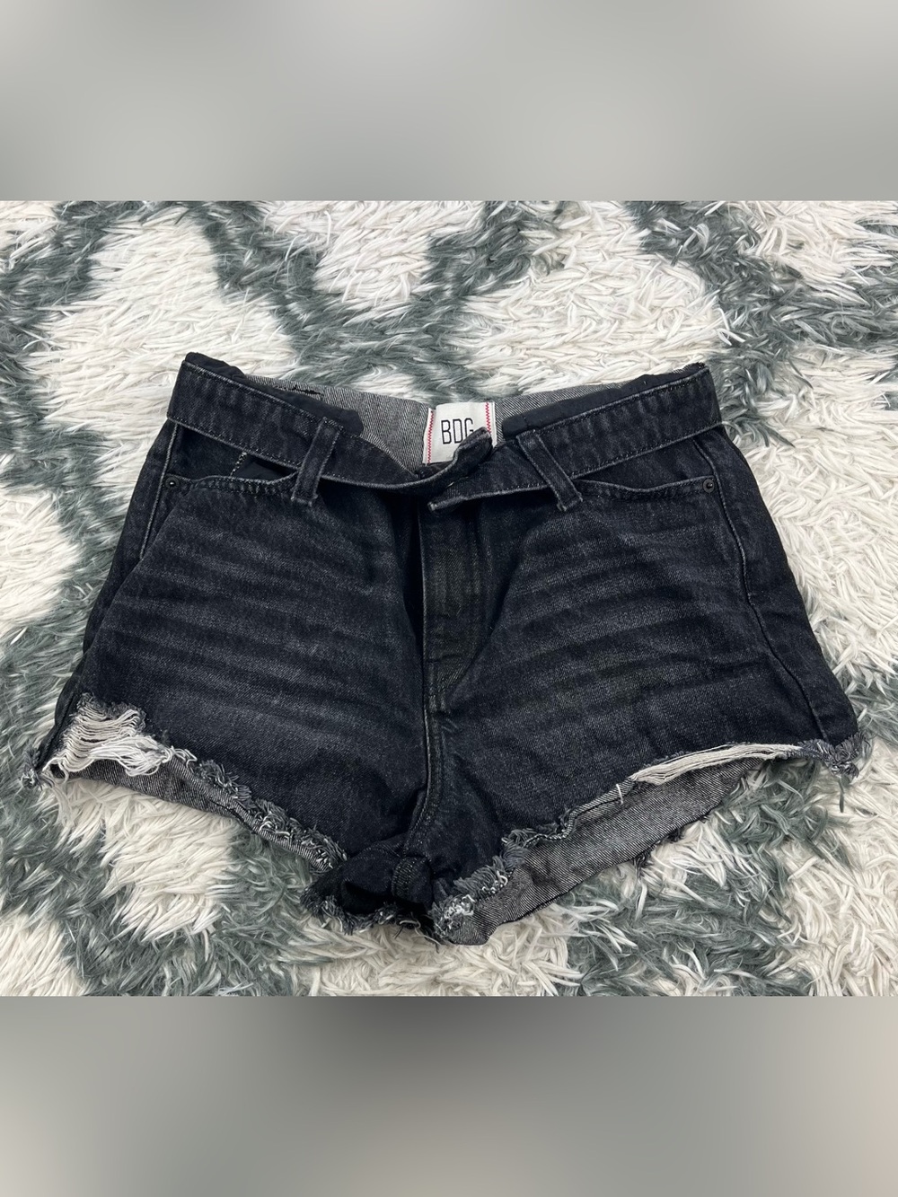 BDG Urban Outfitters Women’s Black Foldover Jean Shorts Size 27 Cut Off